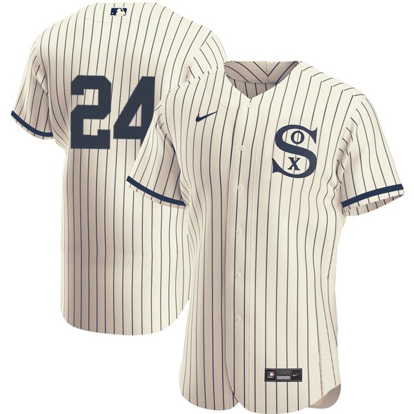 Men's Chicago White Sox #24 Yasmani Grandal 2021 Cream/Navy Field of Dreams Flex Base Stitched Jersey - Click Image to Close